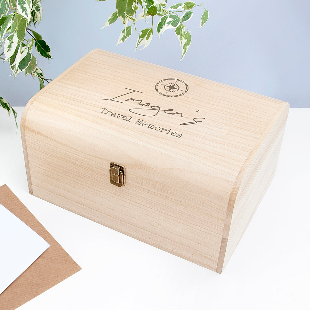 Personalised Travel Memories Keepsake Chest