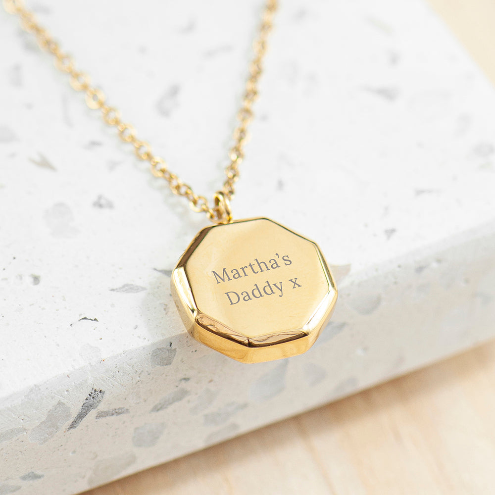 Personalised Men's Gold Infinity Octagon Pendant Necklace