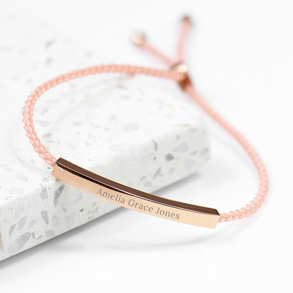 Personalised Rose Gold Identity Rope Bracelet