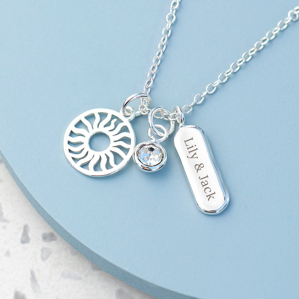 Personalised Eternal Sun Charms Necklace