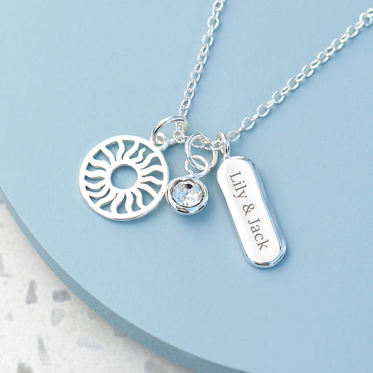 Personalised Eternal Sun Charms Necklace