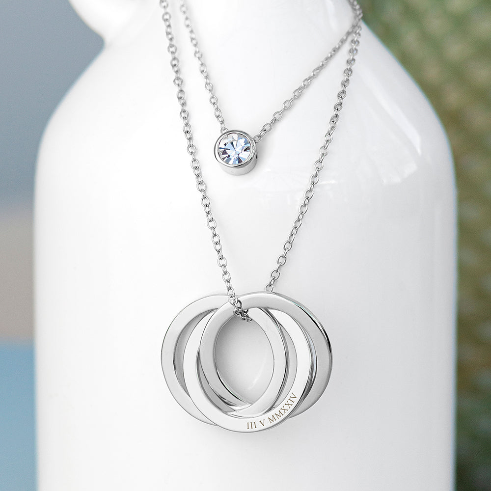 Personalised Russian Ring Layered Necklace