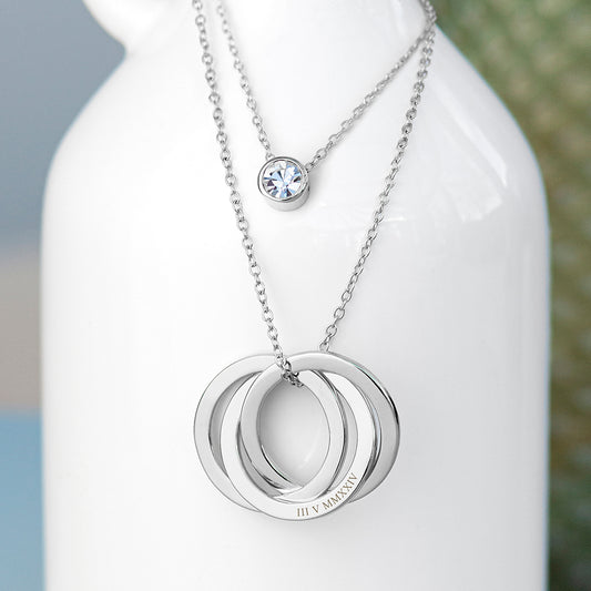 Personalised Russian Ring Layered Necklace