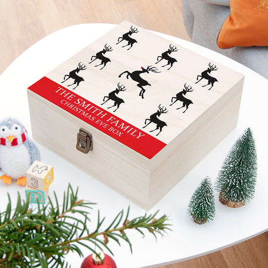 Personalised Reindeer Family Christmas Eve Box - Medium