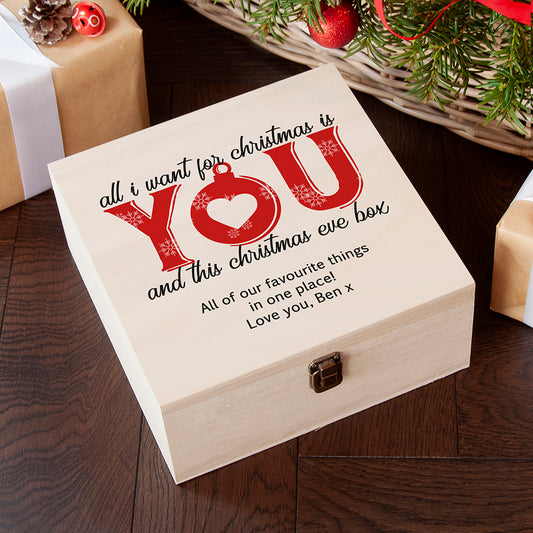 Personalised Romantic Couples Christmas Eve Box - Medium