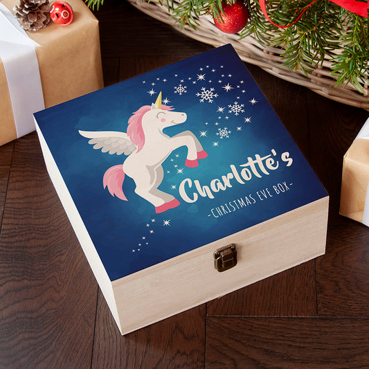 Personalised Baby Unicorn Christmas Eve Box  - Medium