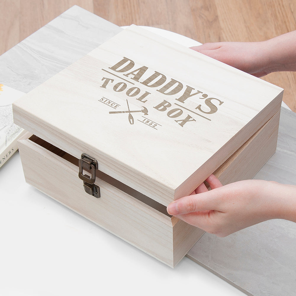 Personalised Wooden Tool Box - Medium