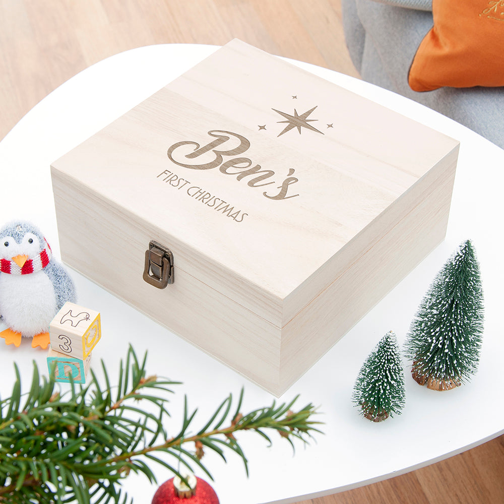 Minimalist Engraved Christmas Box - Medium