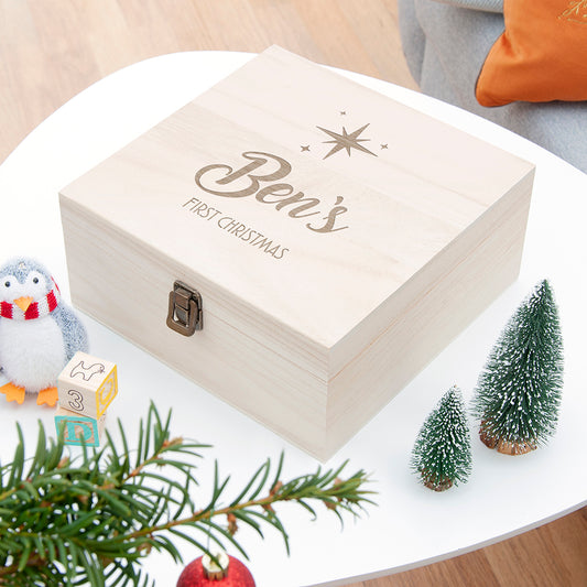 Minimalist Engraved Christmas Box - Medium