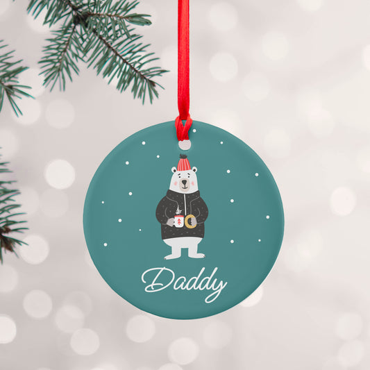Personalised Polar Bear Christmas Decoration