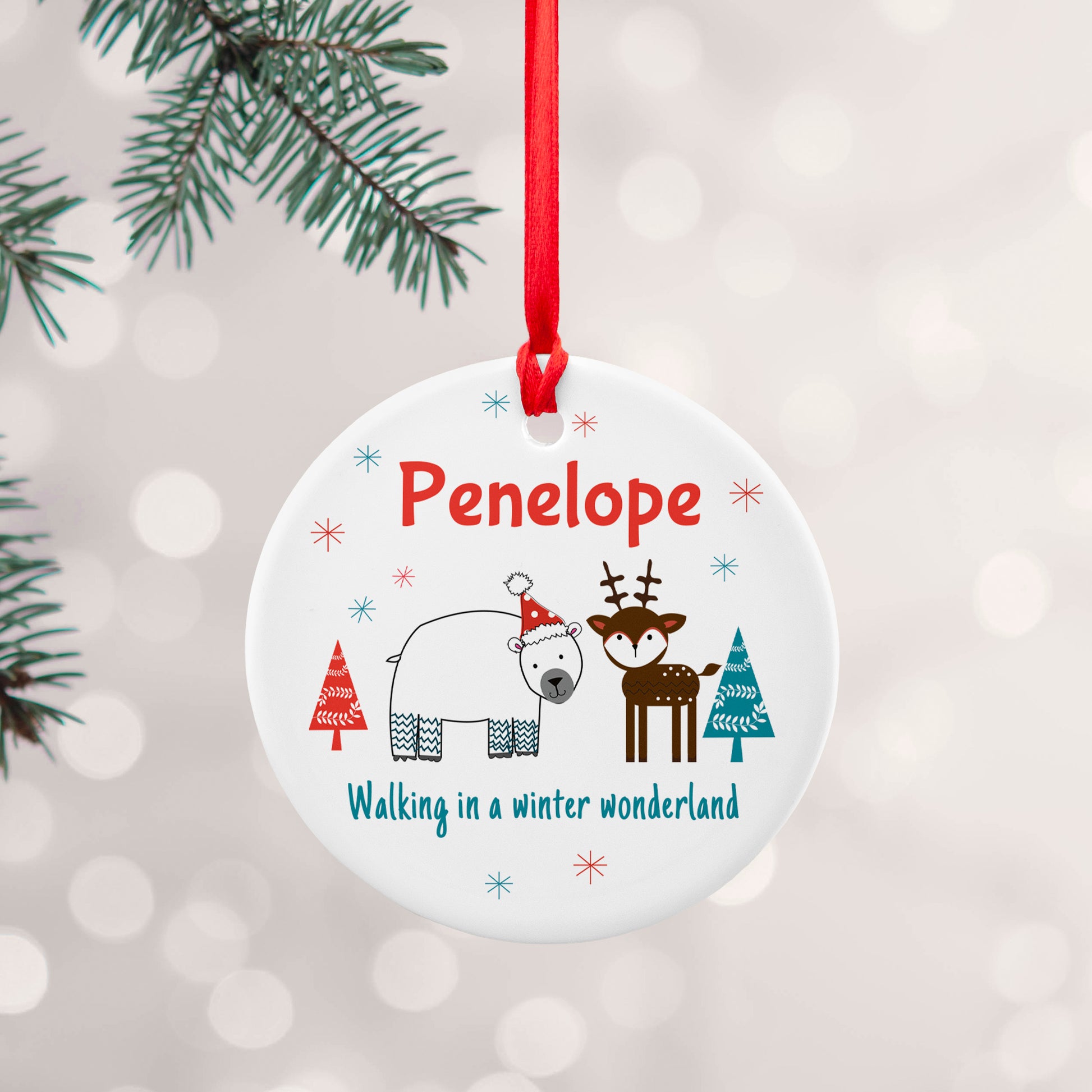 Personalised Winter Scene Ceramic Decoration