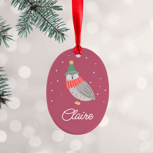 Personalised Winter Owl Christmas Decoration