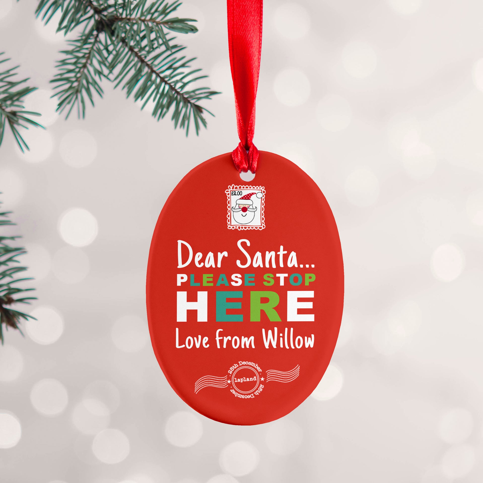 Personalised Dear Santa Christmas Decoration