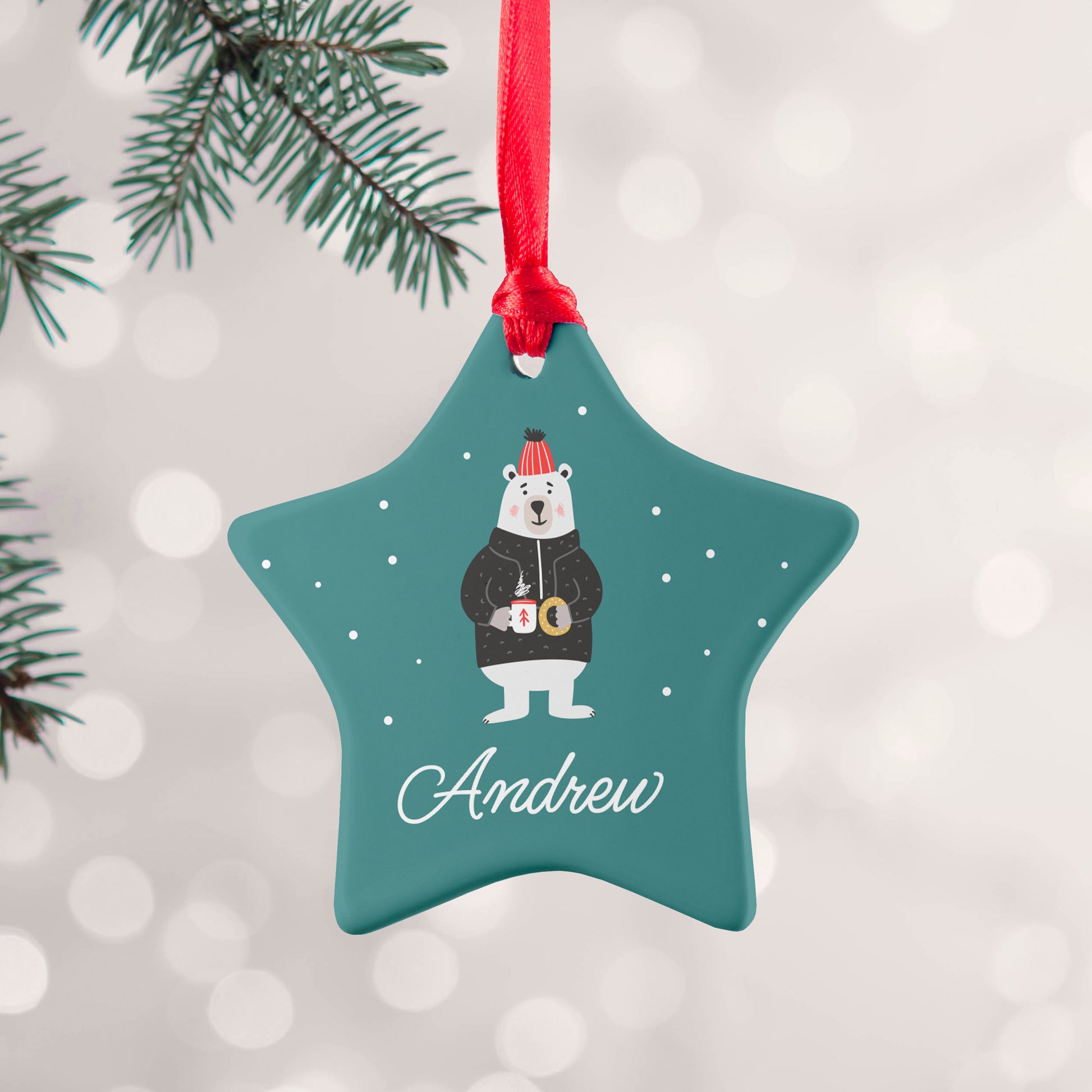 Personalised Polar Bear Christmas Decoration