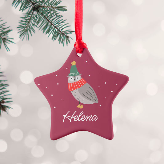 Personalised Winter Owl Christmas Decoration
