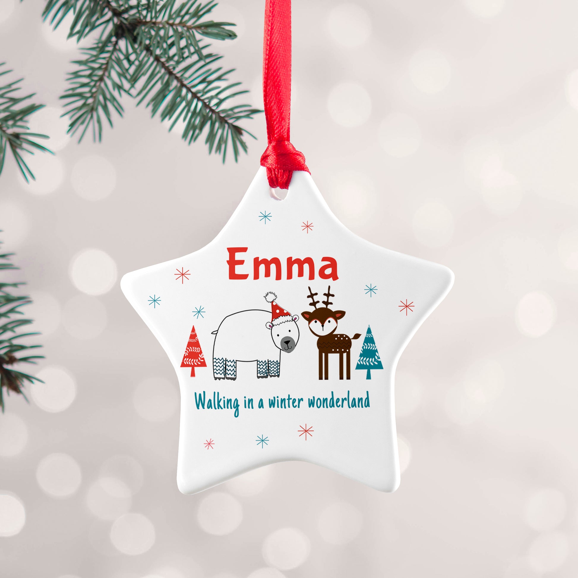 Personalised Winter Scene Ceramic Decoration