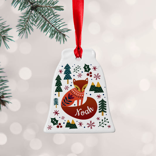 Personalised Scandi Fox Christmas Decoration