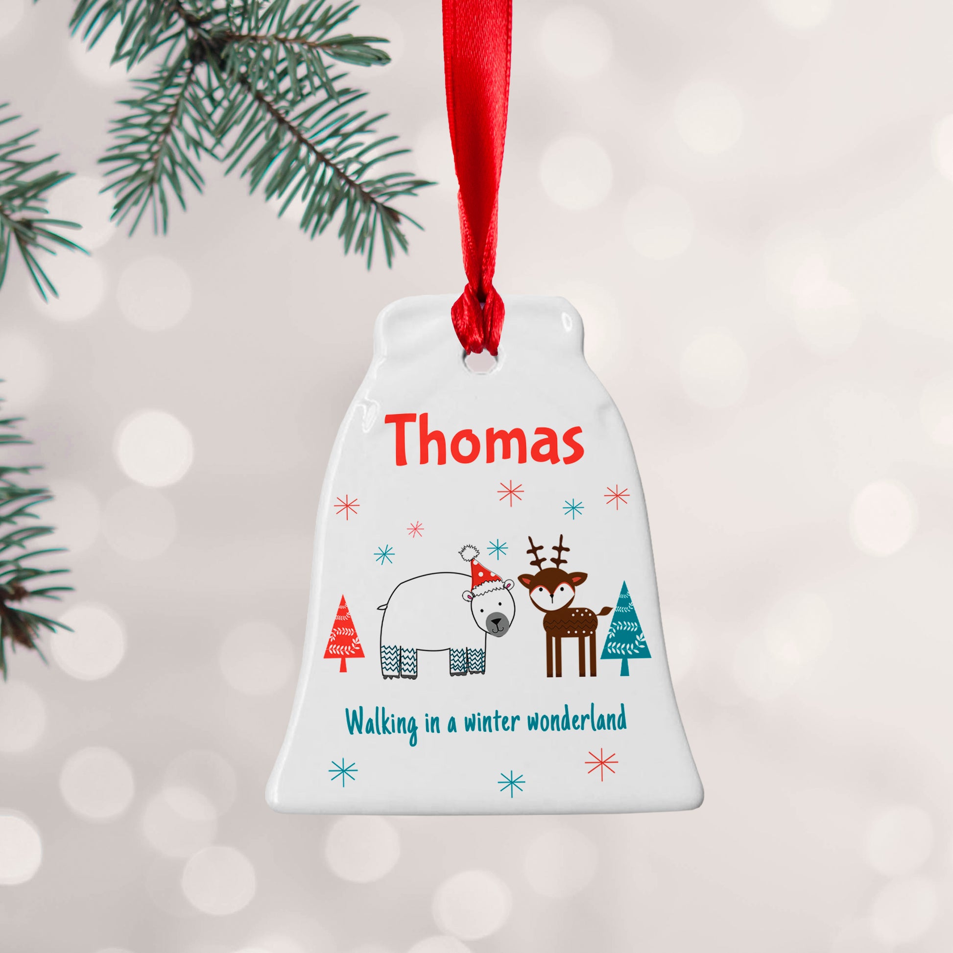 Personalised Winter Scene Ceramic Decoration