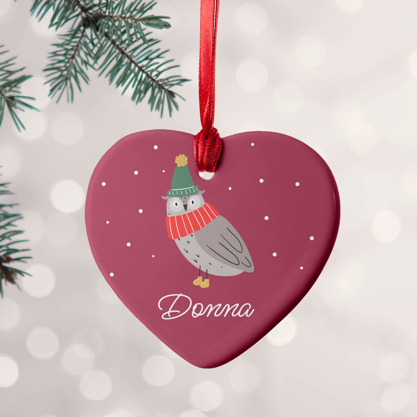 Personalised Winter Owl Christmas Decoration