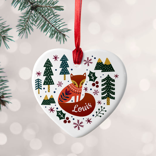 Personalised Scandi Fox Christmas Decoration