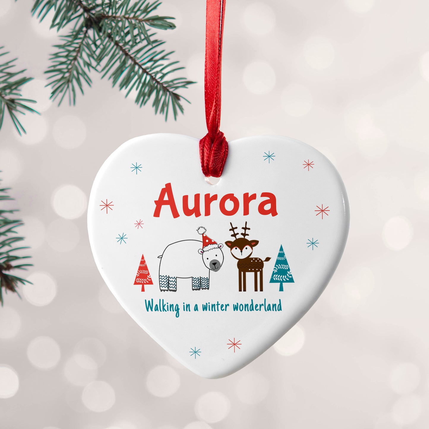 Personalised Winter Scene Ceramic Decoration