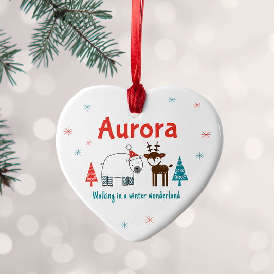 Personalised Winter Scene Ceramic Decoration