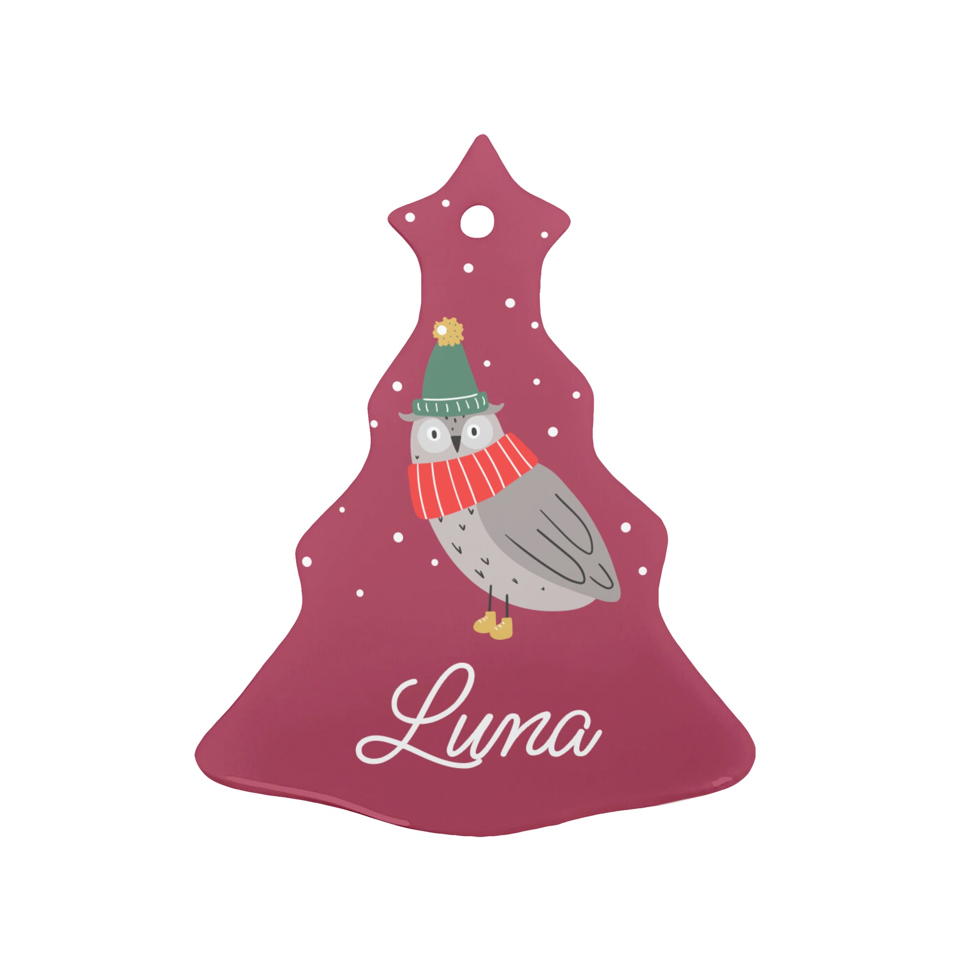 Personalised Winter Owl Christmas Decoration