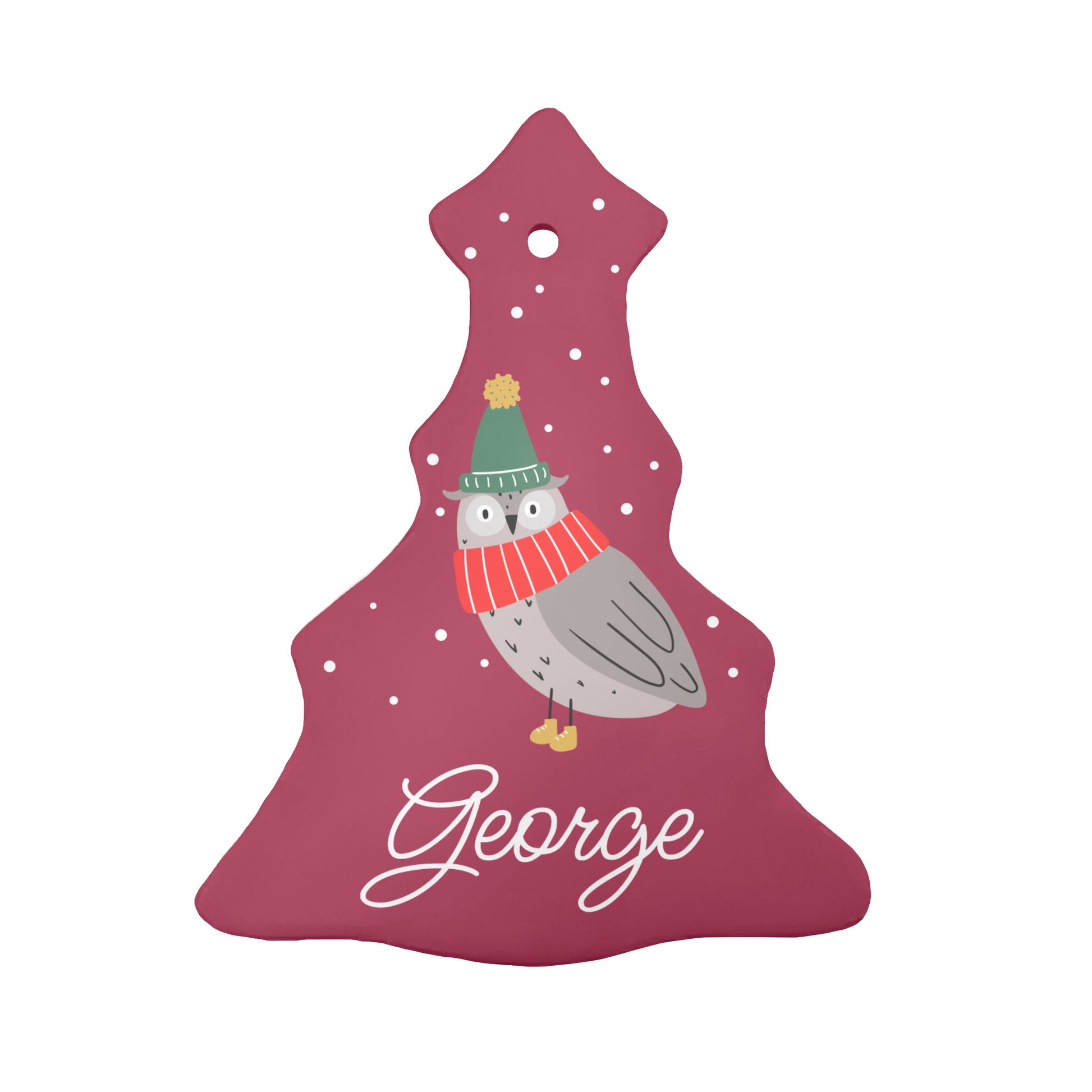 Personalised Winter Owl Christmas Decoration