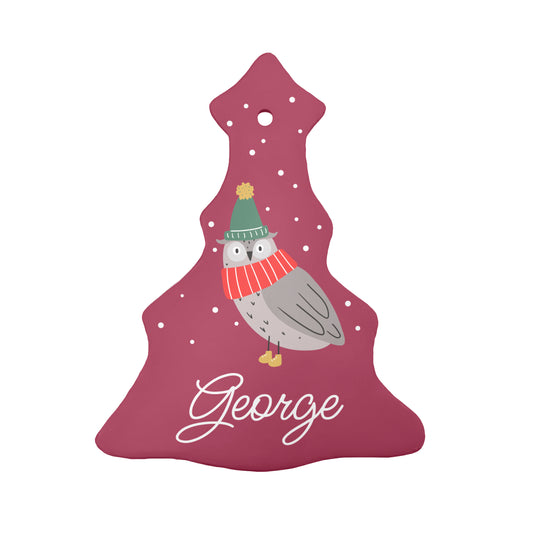 Personalised Winter Owl Christmas Decoration
