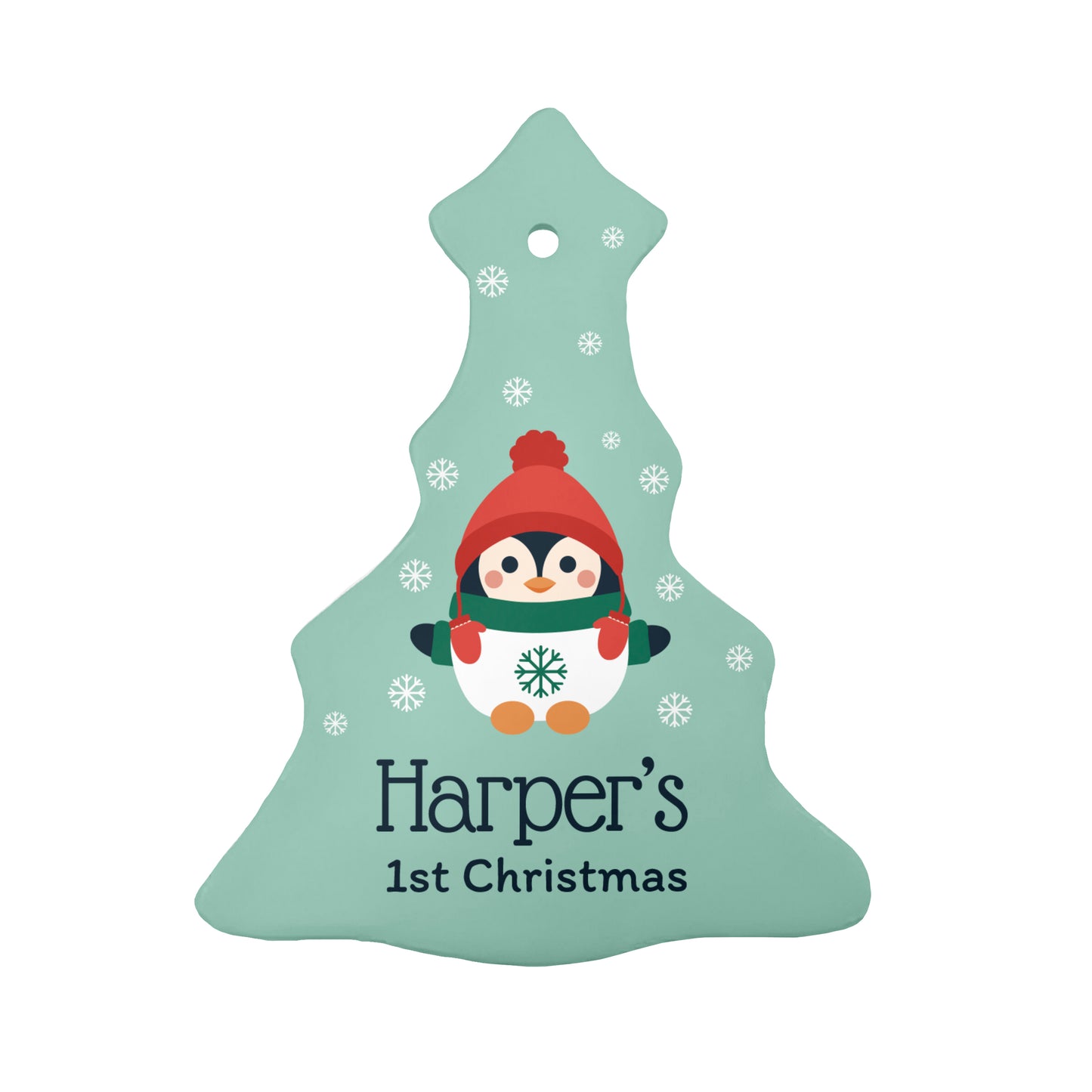 Personalised Baby Penguin 1st Christmas Decoration
