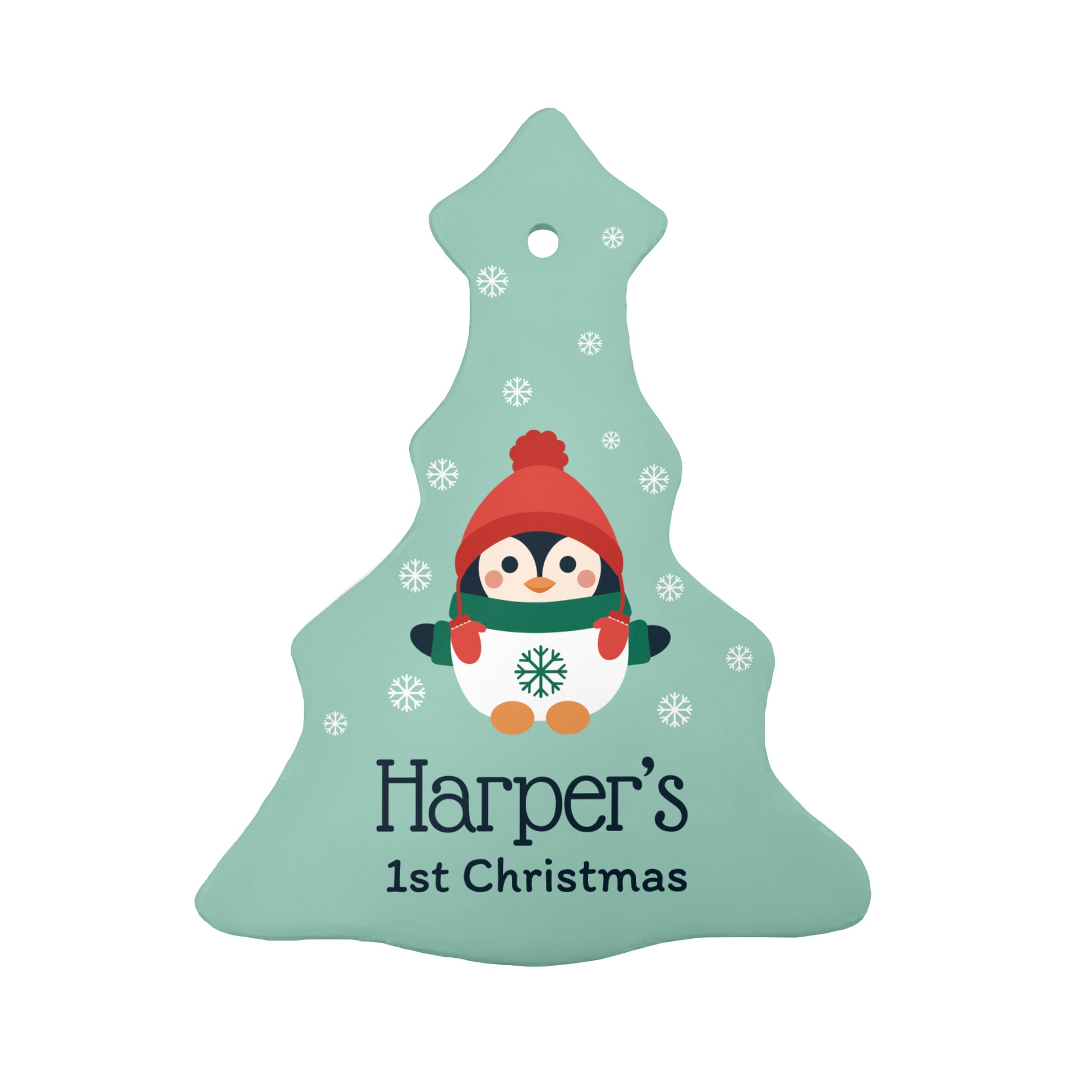 Personalised Baby Penguin 1st Christmas Decoration