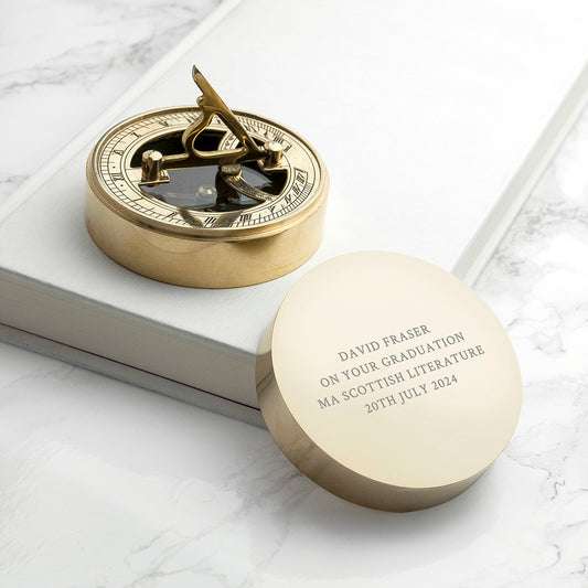 Personalised Graduation Brass Sundial Compass