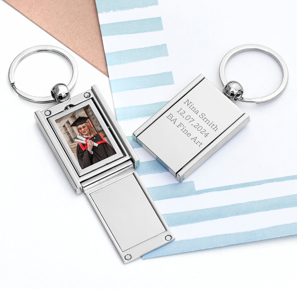 Personalised Graduation Photo Frame Keyring