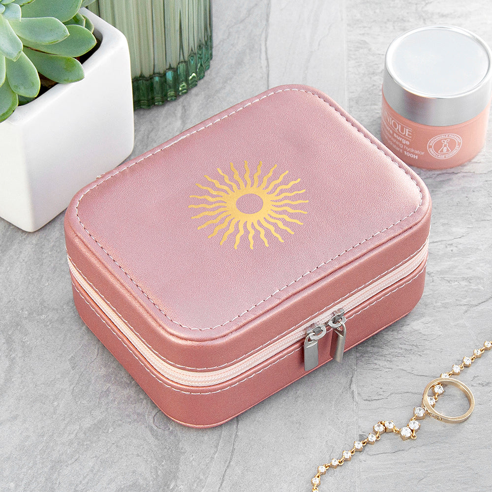 Sparkly Pink Sun Jewellery Case