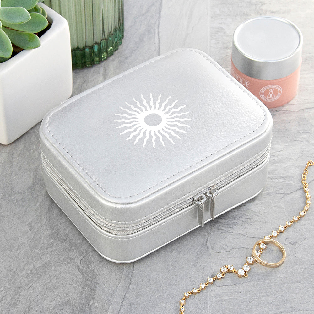 Metallic Silver Sun Jewellery Case