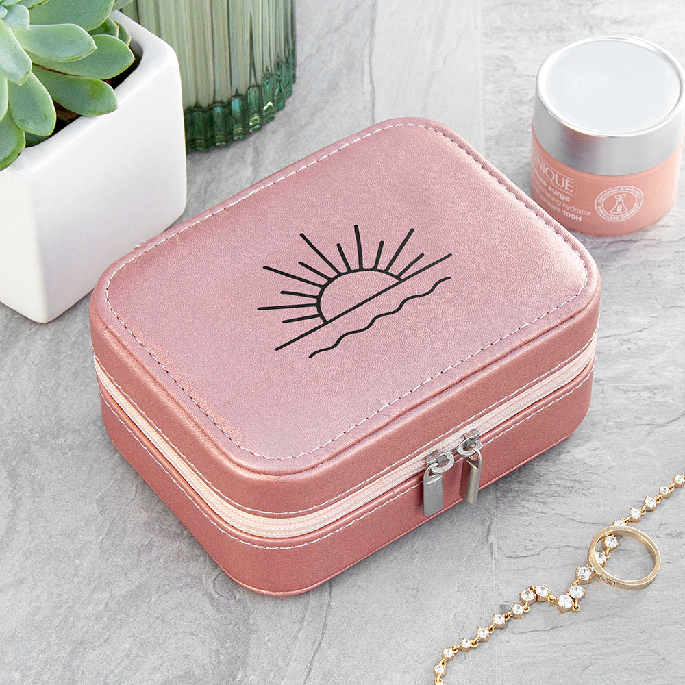 Customisable Pink Metallic Sunset Jewellery Case