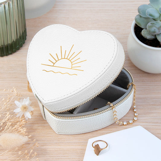 Sunset White Heart Jewellery Case
