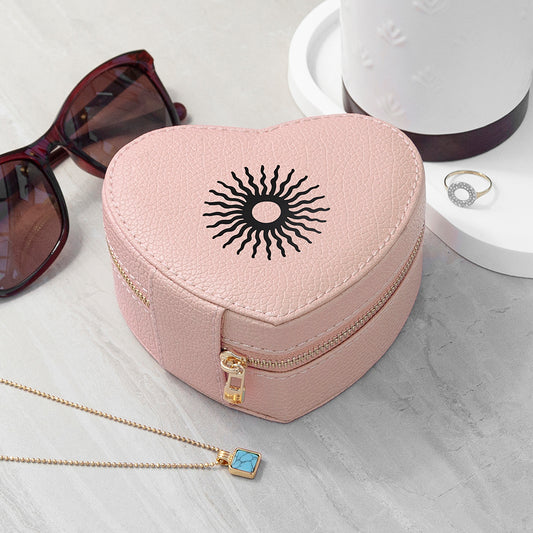 Customisable Sun Pink Heart Jewellery Case