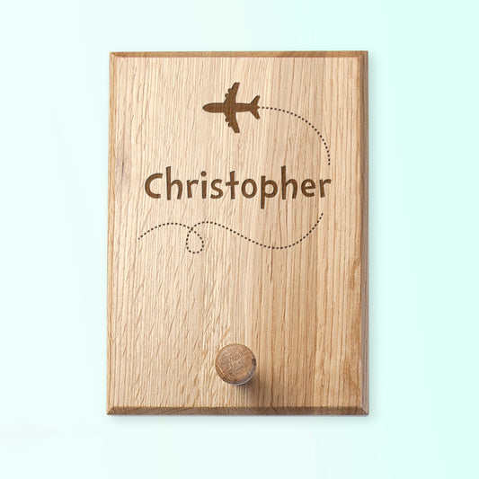 Personalised Aeroplane Peg Hook