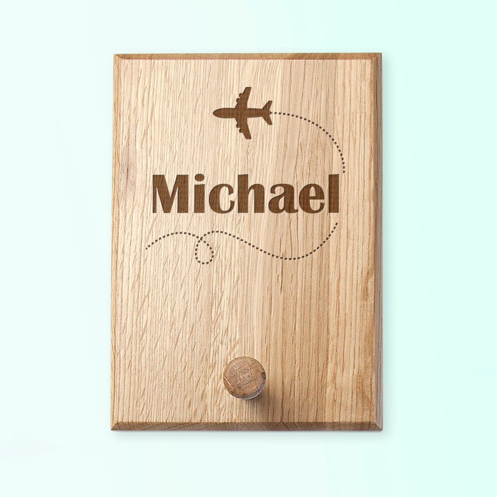Personalised Aeroplane Peg Hook