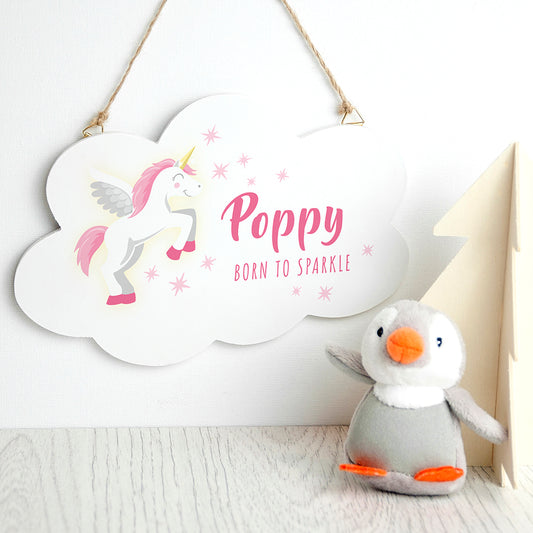 Personalised Baby Unicorn Cloud Wall Hanging