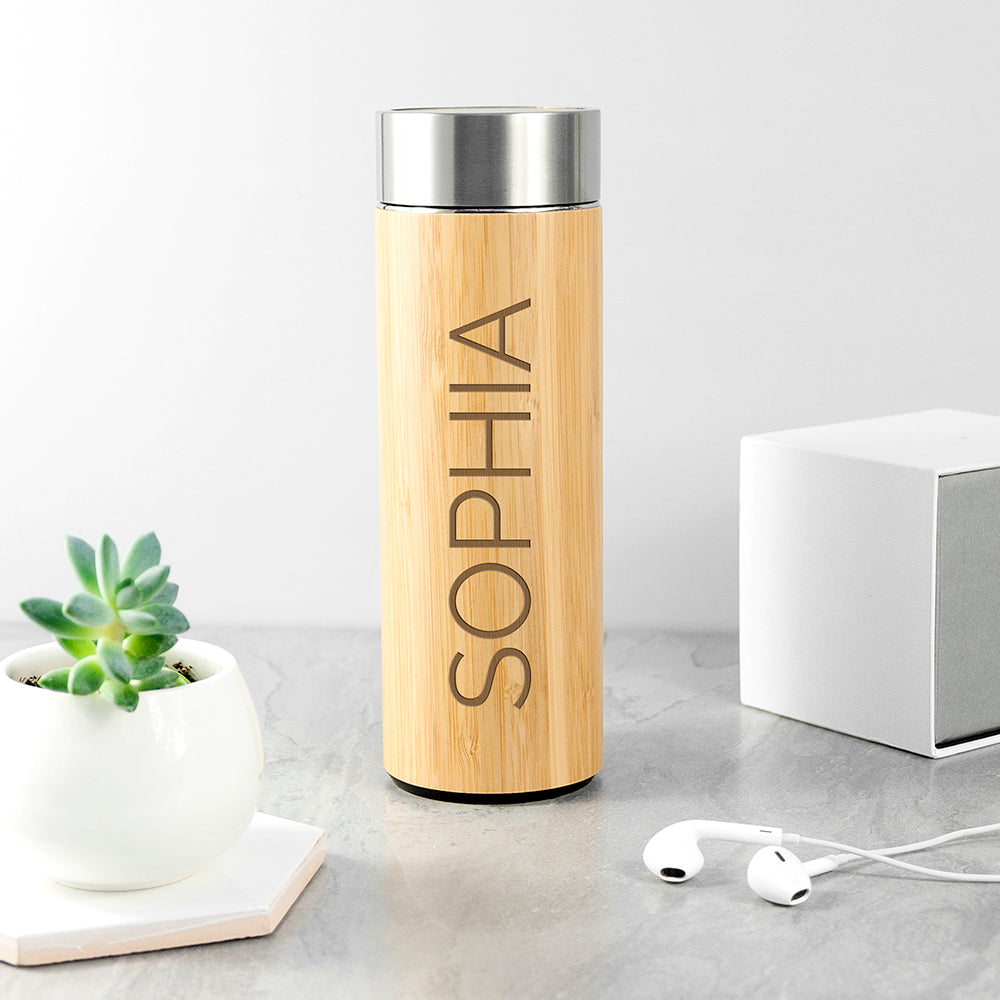 Personalised Bamboo Thermos