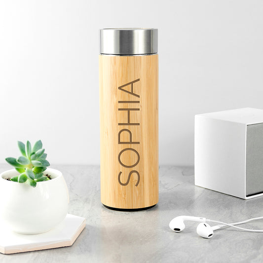 Personalised Bamboo Thermos