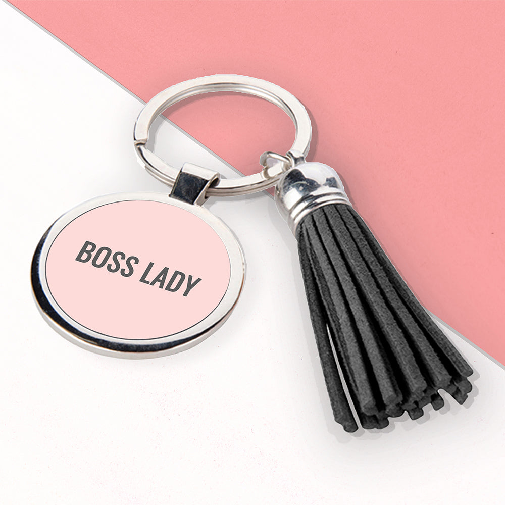 Personalised Boss Lady Tassle Keyring
