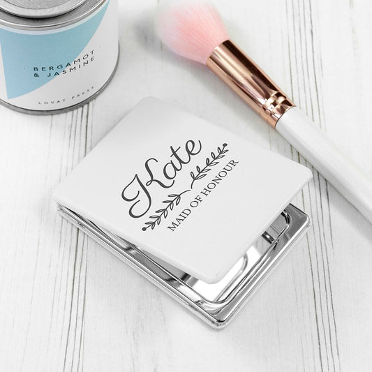 Personalised Bridal Party Rectangle Compact Mirror