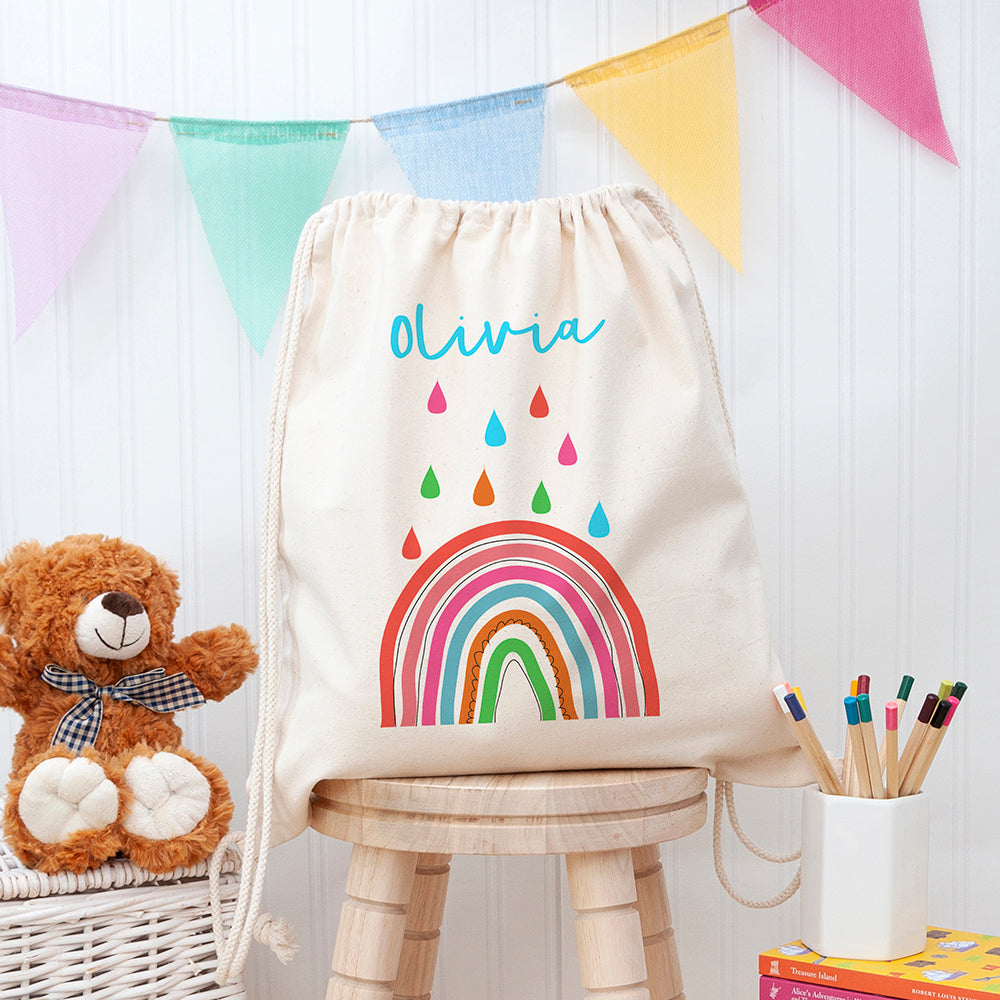 Personalised Children's Rainbow PE Kit Bag