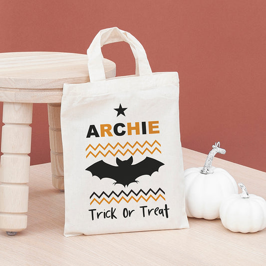 Personalised Cotton Halloween Trick or Treat Bag