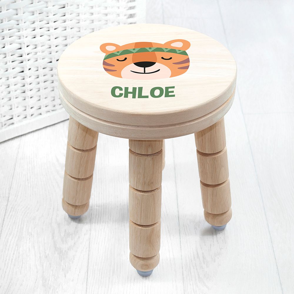 Personalised Cute Tiger Kids Stool