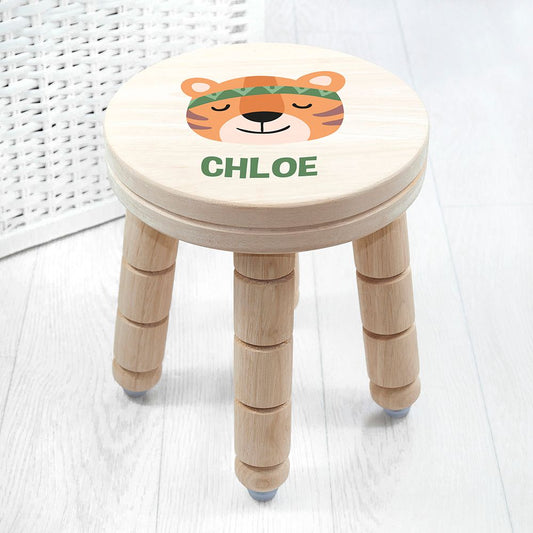 Personalised Cute Tiger Kids Stool