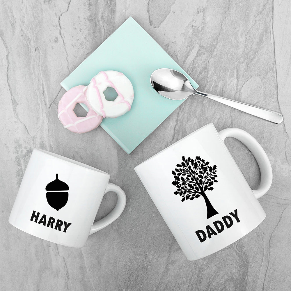 Personalised Daddy & Me Acorn Mugs